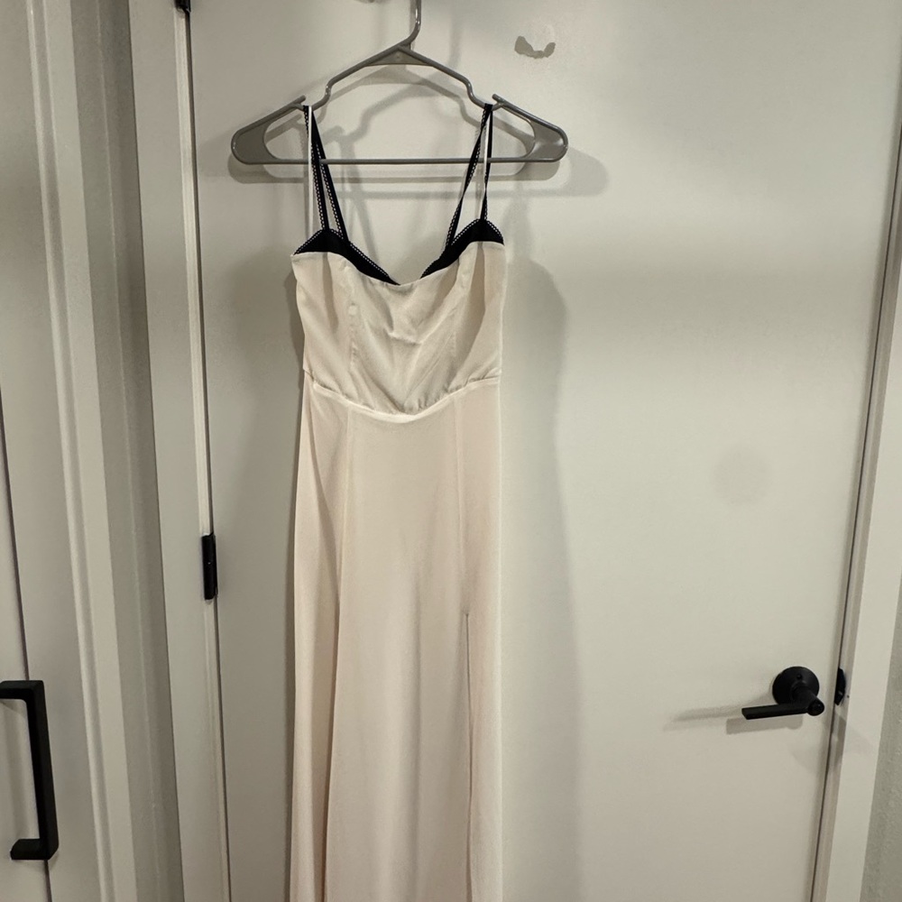 Reformation Cream and Black Maxi Dress
